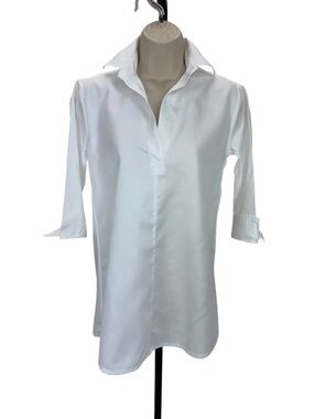 Ann Mashburn Popover Top XS White